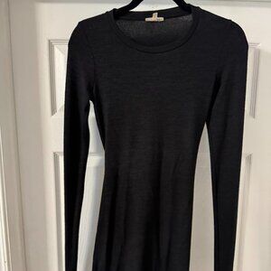 Wilfred Free Cut-Out Knit Long Sleeve Mini Dress – Chic & Edgy (Size S, Black)